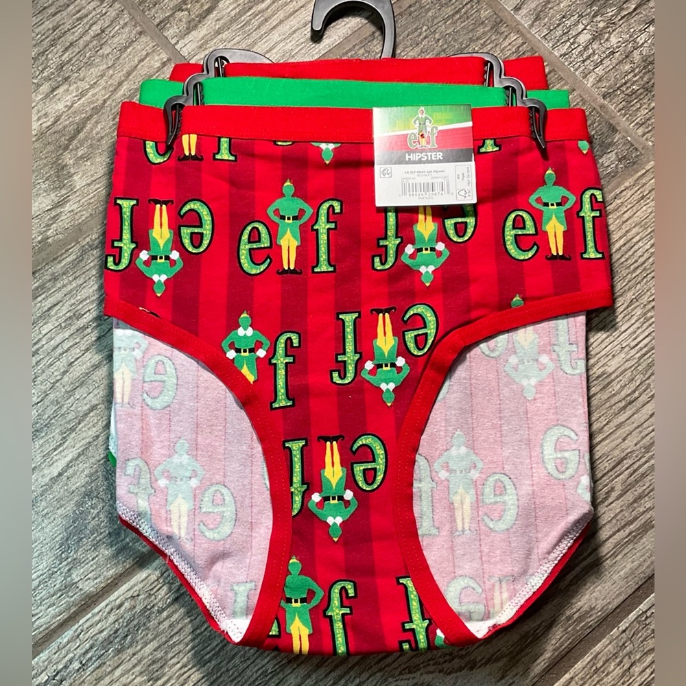 New 3 pairs of Elf the Movie Christmas Cotton Hipster Panties You Pick Size